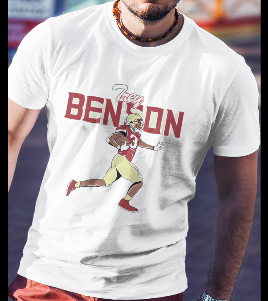 Trey Benson Football Player Florida State Seminoles Cartoon T-Shirt