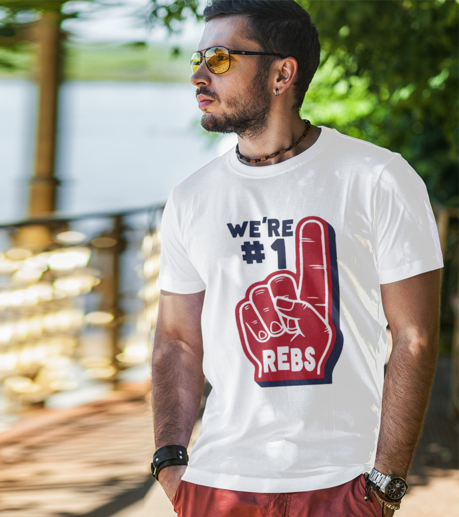 We're #1 Rebs Foam Finger Sports T-Shirt