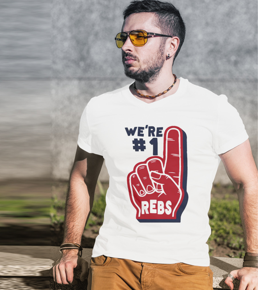 We're #1 Rebs Foam Finger Sports T-Shirt