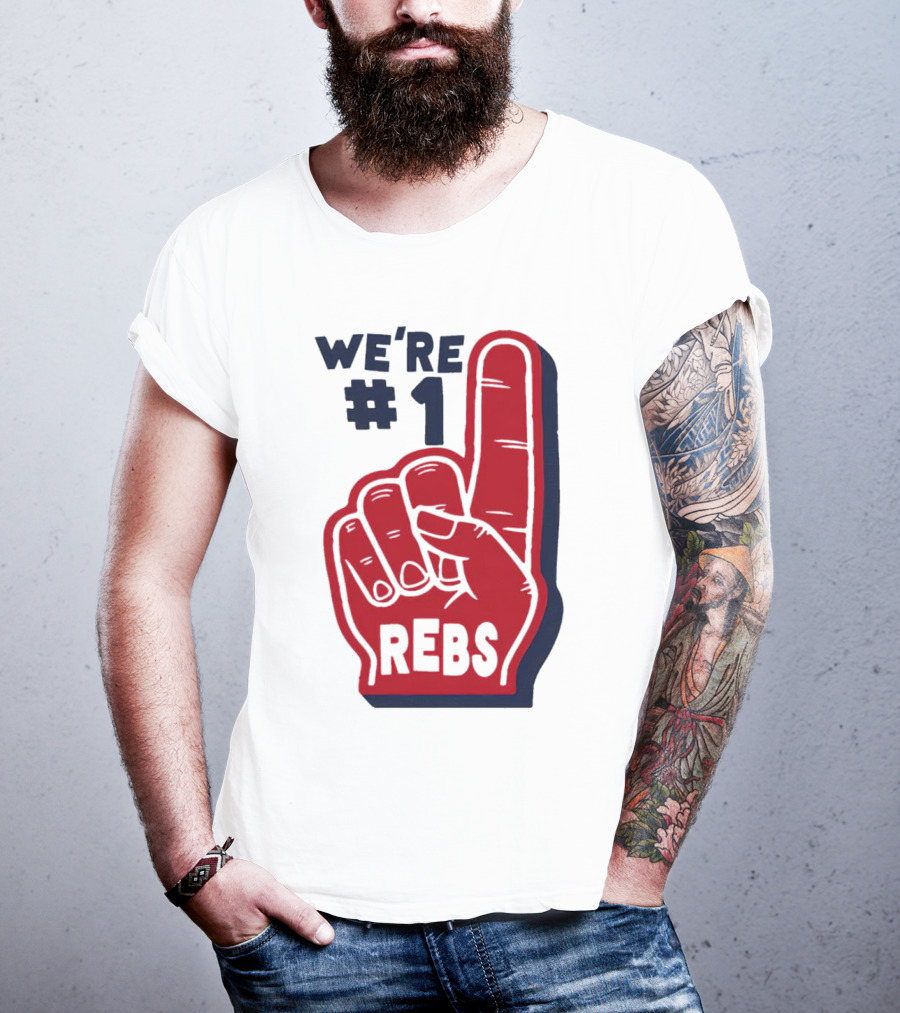 We're #1 Rebs Foam Finger Sports T-Shirt