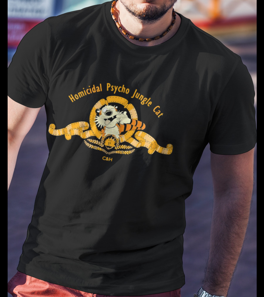 Homicidal Psycho Jungle Cat Calvin And Hobbes C&H T-Shirt