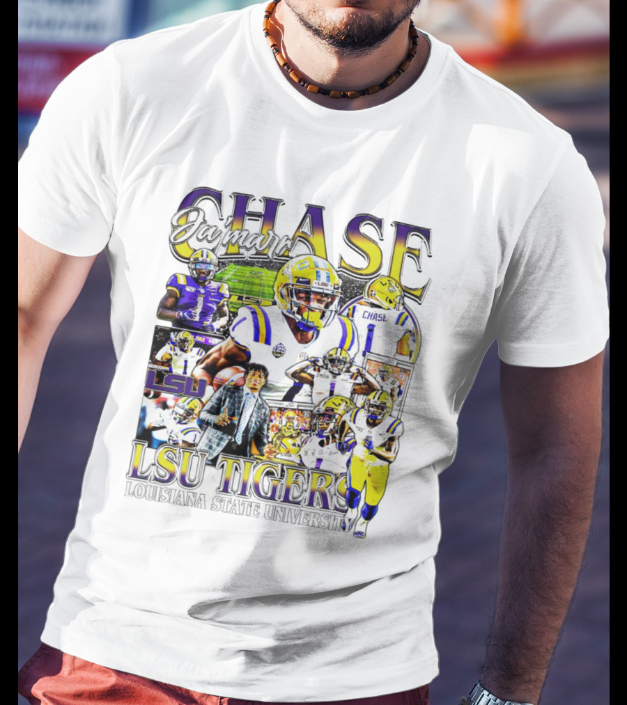 Ja'marr Chase LSU Tigers Football Collage Louisiana State University T-Shirt