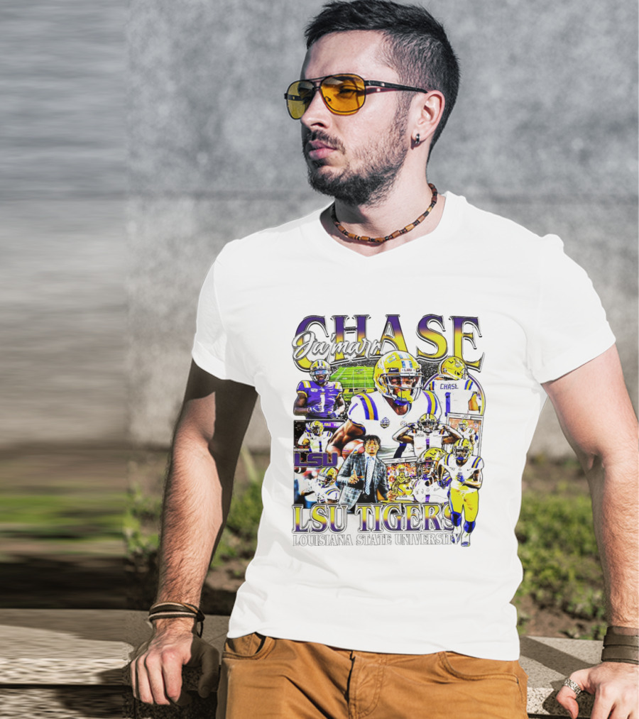 Ja'marr Chase LSU Tigers Football Collage Louisiana State University T-Shirt
