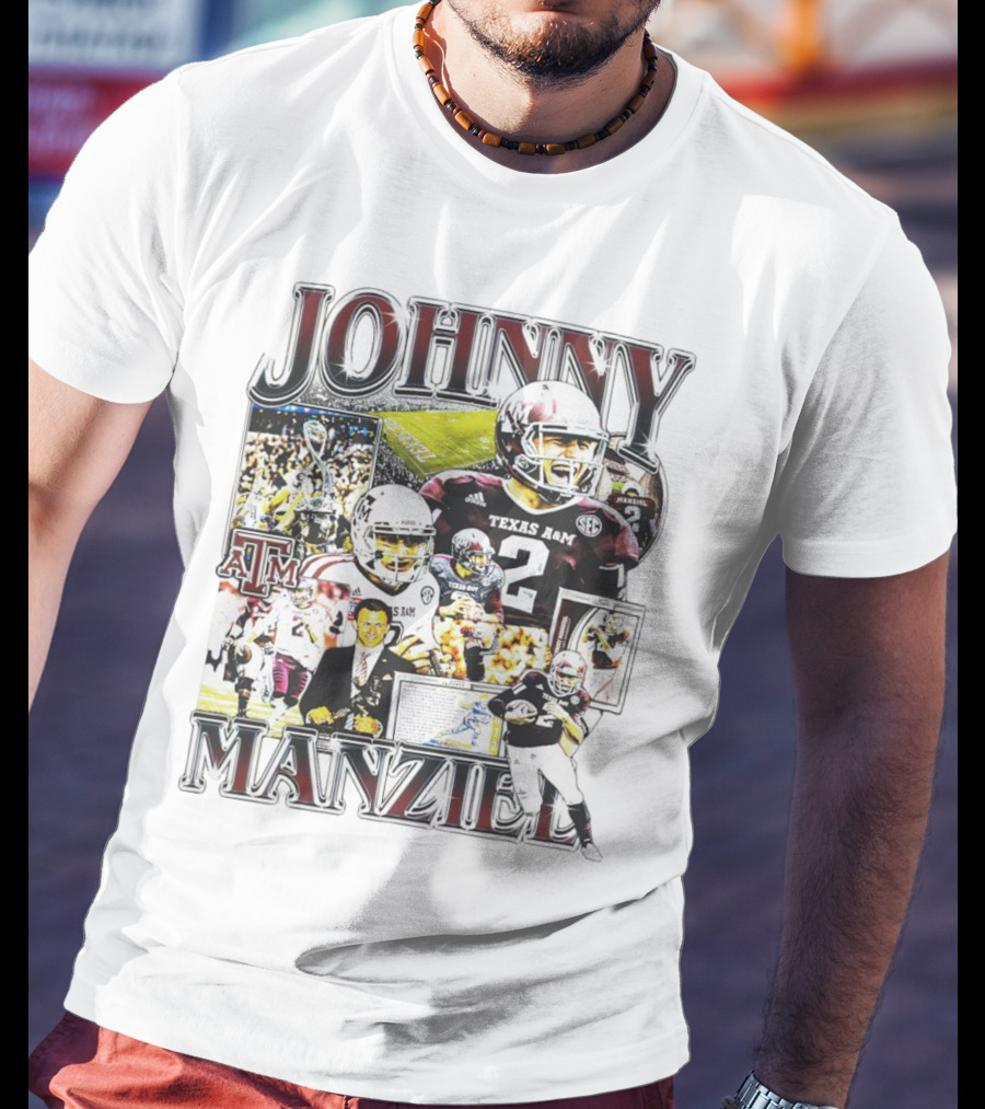Johnny Manziel Texas A&M Aggies Football Highlights Collage T-Shirt