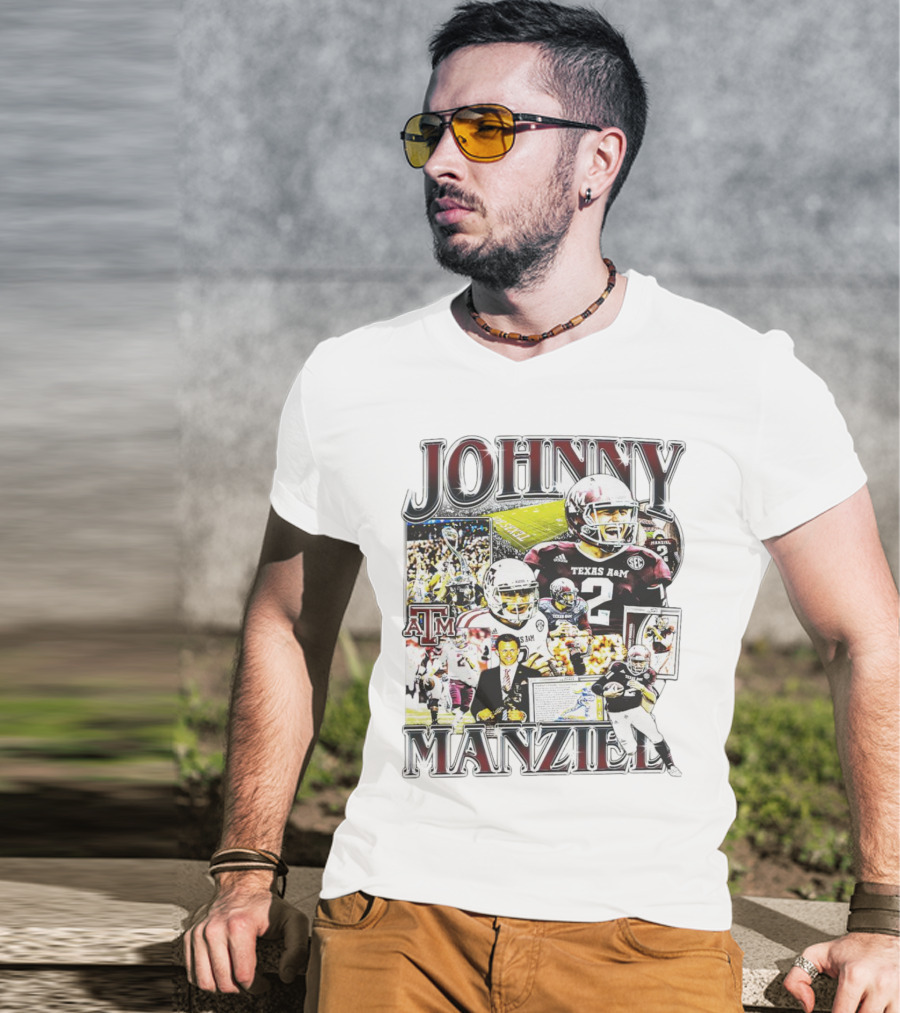 Johnny Manziel Texas A&M Aggies Football Highlights Collage T-Shirt