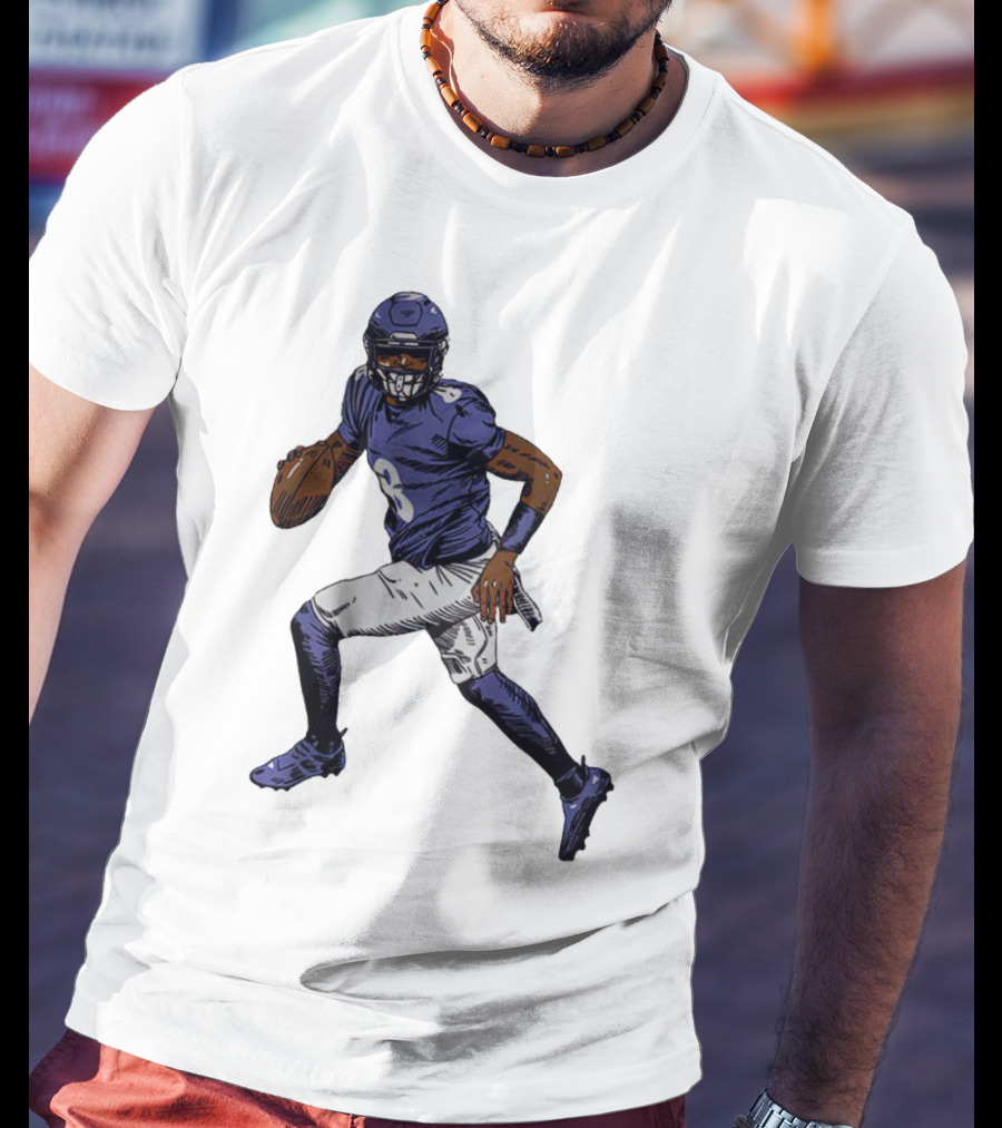 Lamar Jackson Baltimore Ravens Superstar Signature Pose T-Shirt