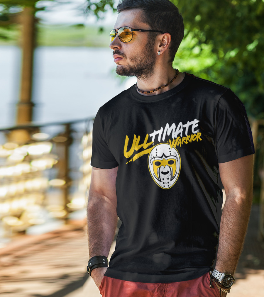Boston Bruins Linus Ullmark Ultimate Warrior Mask T-Shirt