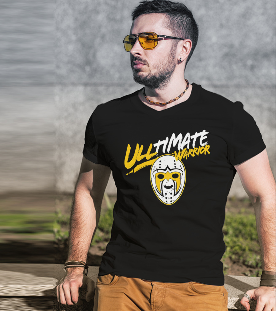 Boston Bruins Linus Ullmark Ultimate Warrior Mask T-Shirt