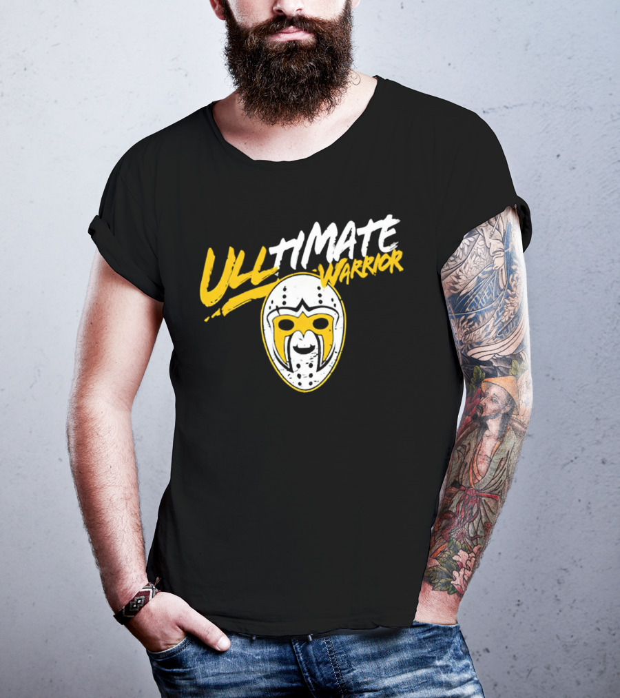 Boston Bruins Linus Ullmark Ultimate Warrior Mask T-Shirt