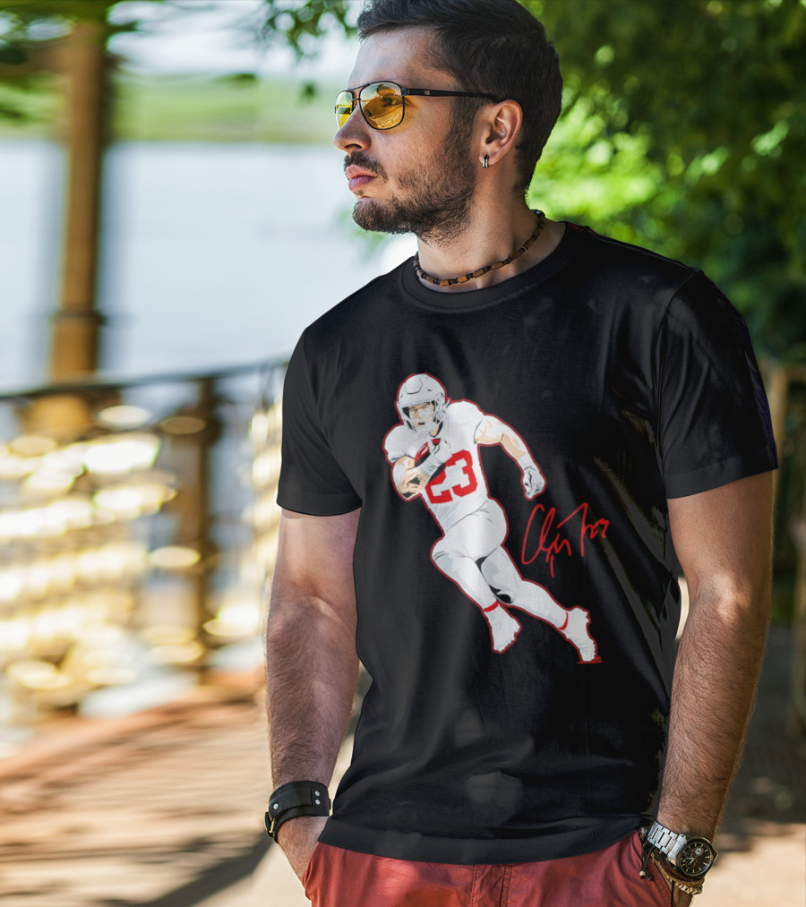 Christian McCaffrey 23 San Francisco 49ers Signature Pose T-Shirt
