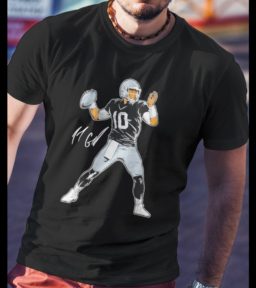 Jimmy Garoppolo Number 10 Las Vegas Raiders Quarterback Signature Pose T-Shirt