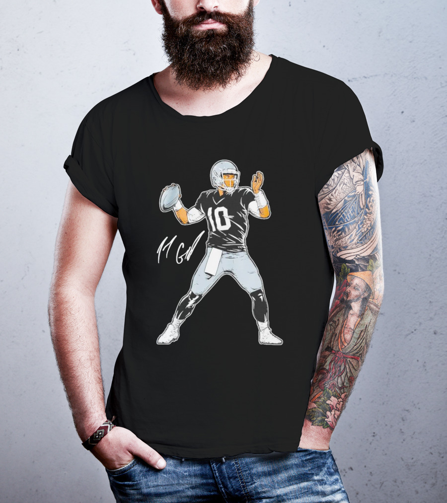 Jimmy Garoppolo Number 10 Las Vegas Raiders Quarterback Signature Pose T-Shirt