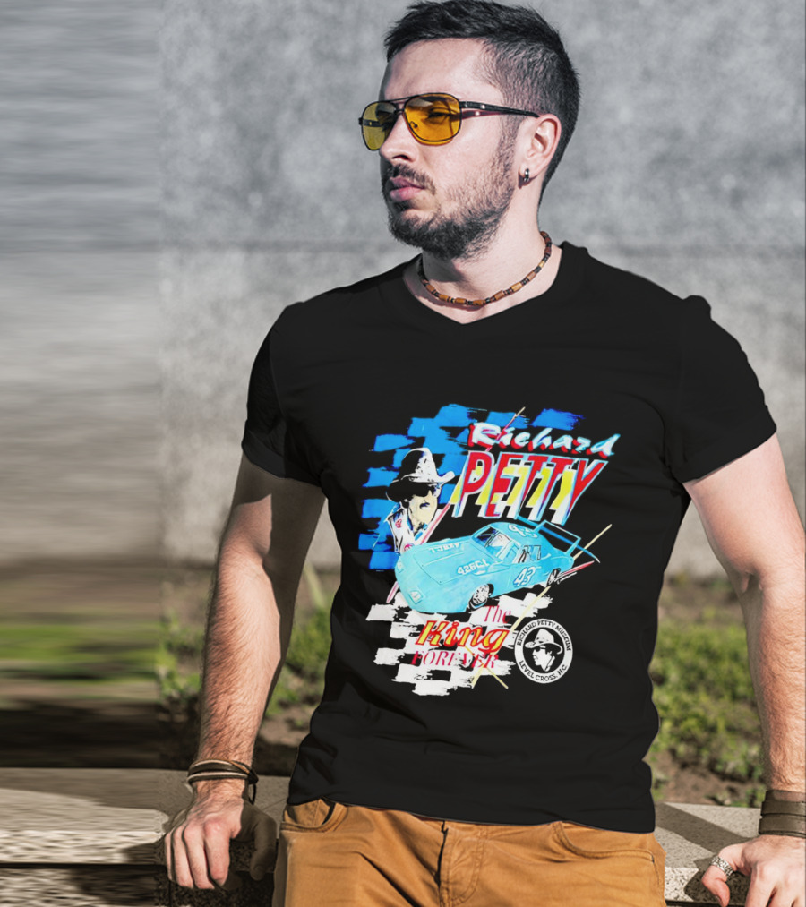 Richard Petty 43 The King Forever NASCAR Racing Legend Level Cross NC T-Shirt