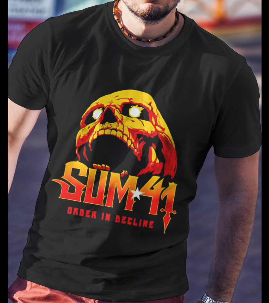 Sum 41 Order In Decline Skull Yellow Red T-Shirt