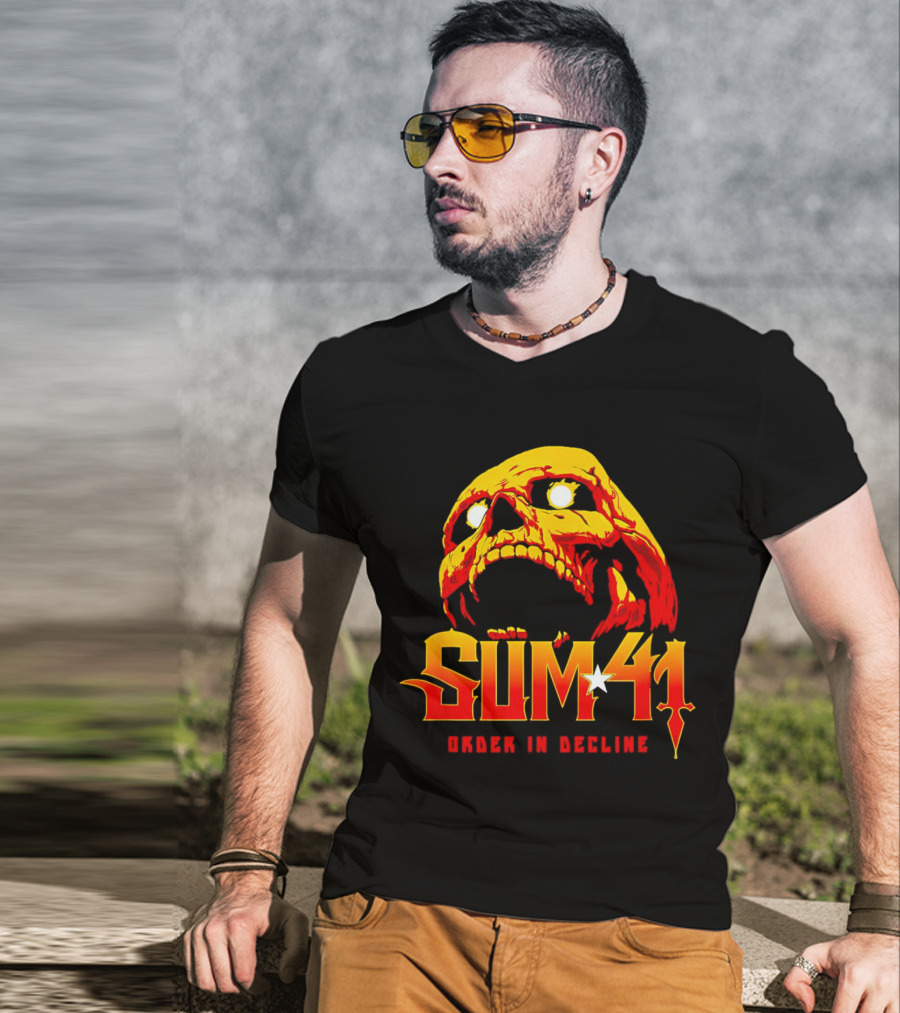 Sum 41 Order In Decline Skull Yellow Red T-Shirt