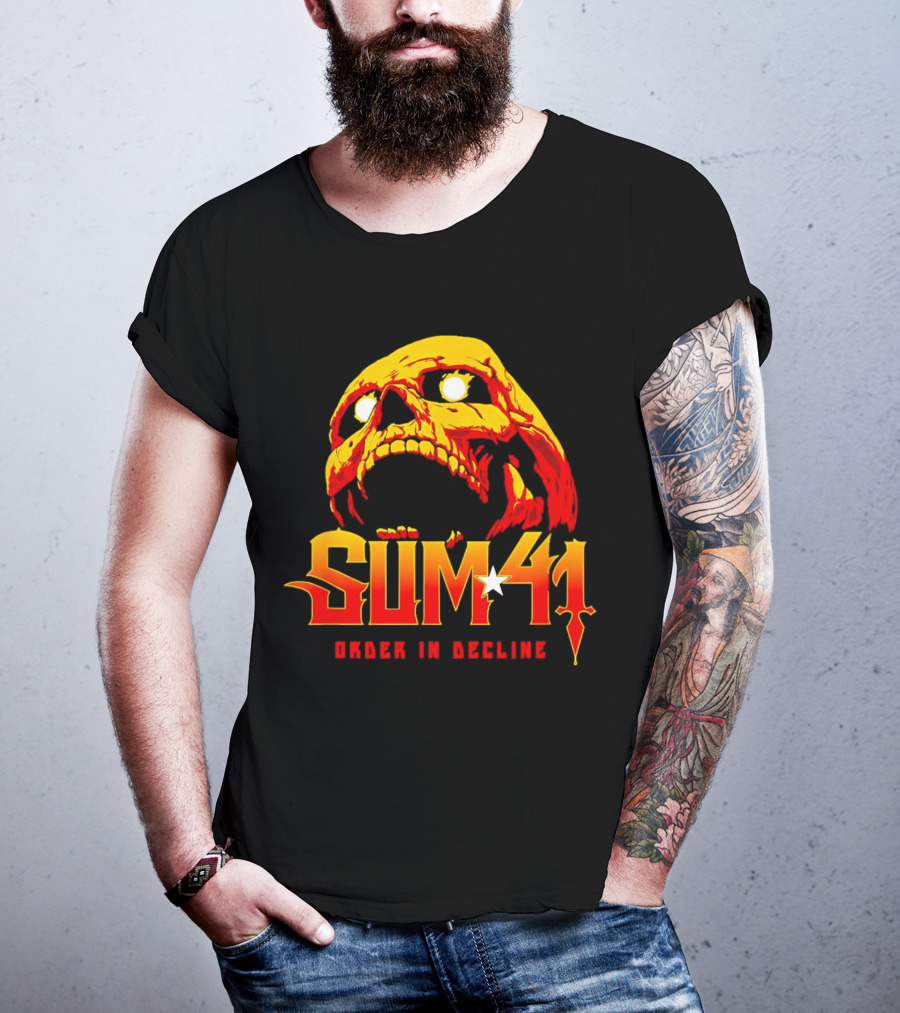 Sum 41 Order In Decline Skull Yellow Red T-Shirt