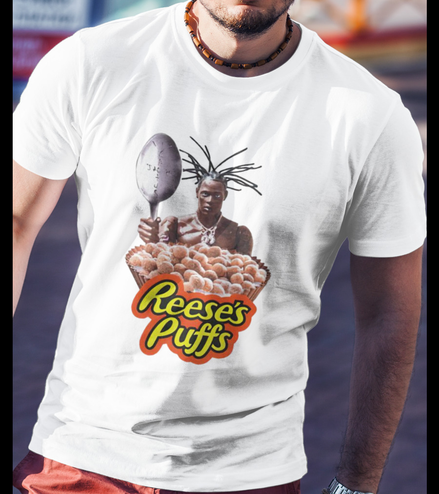 Travis Scott Reese's Puffs Cereal Spoon Branding T-Shirt
