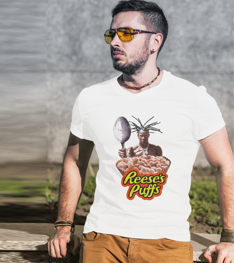 Travis Scott Reese's Puffs Cereal Spoon Branding T-Shirt