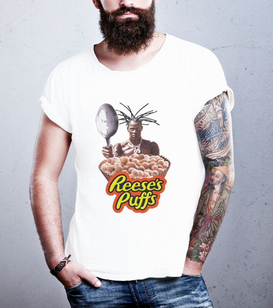 Travis Scott Reese's Puffs Cereal Spoon Branding T-Shirt
