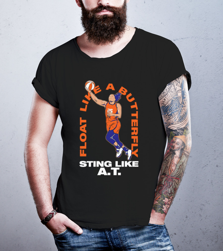 Alyssa Thomas Float Like A Butterfly Sting Like A.T. Connecticut Sun Basketball Player T-Shirt