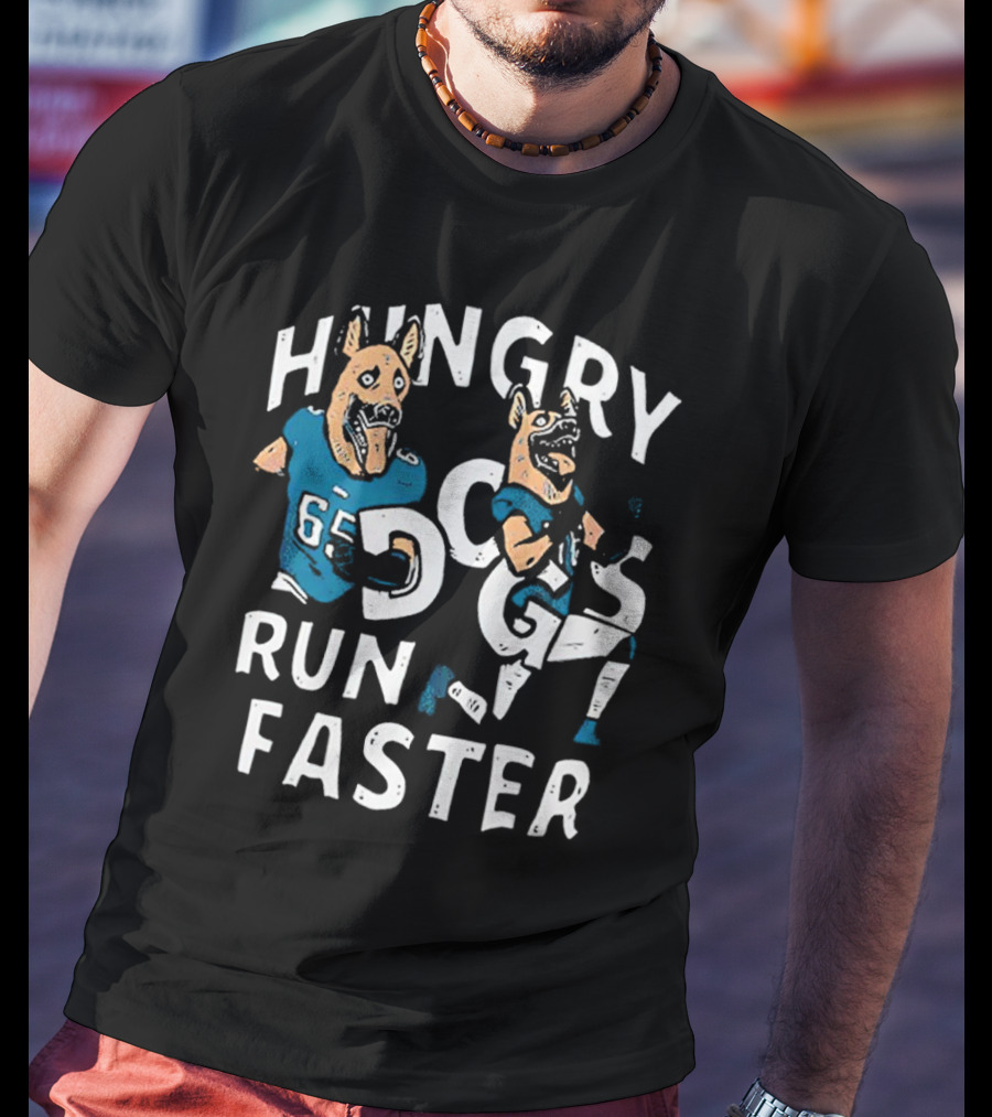 Hungry Dogs Run Faster Lane Johnson Chris Long Philadelphia Eagles T-Shirt