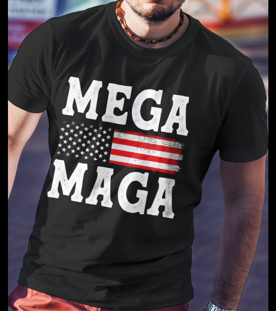 MEGA MAGA American Flag T-Shirt