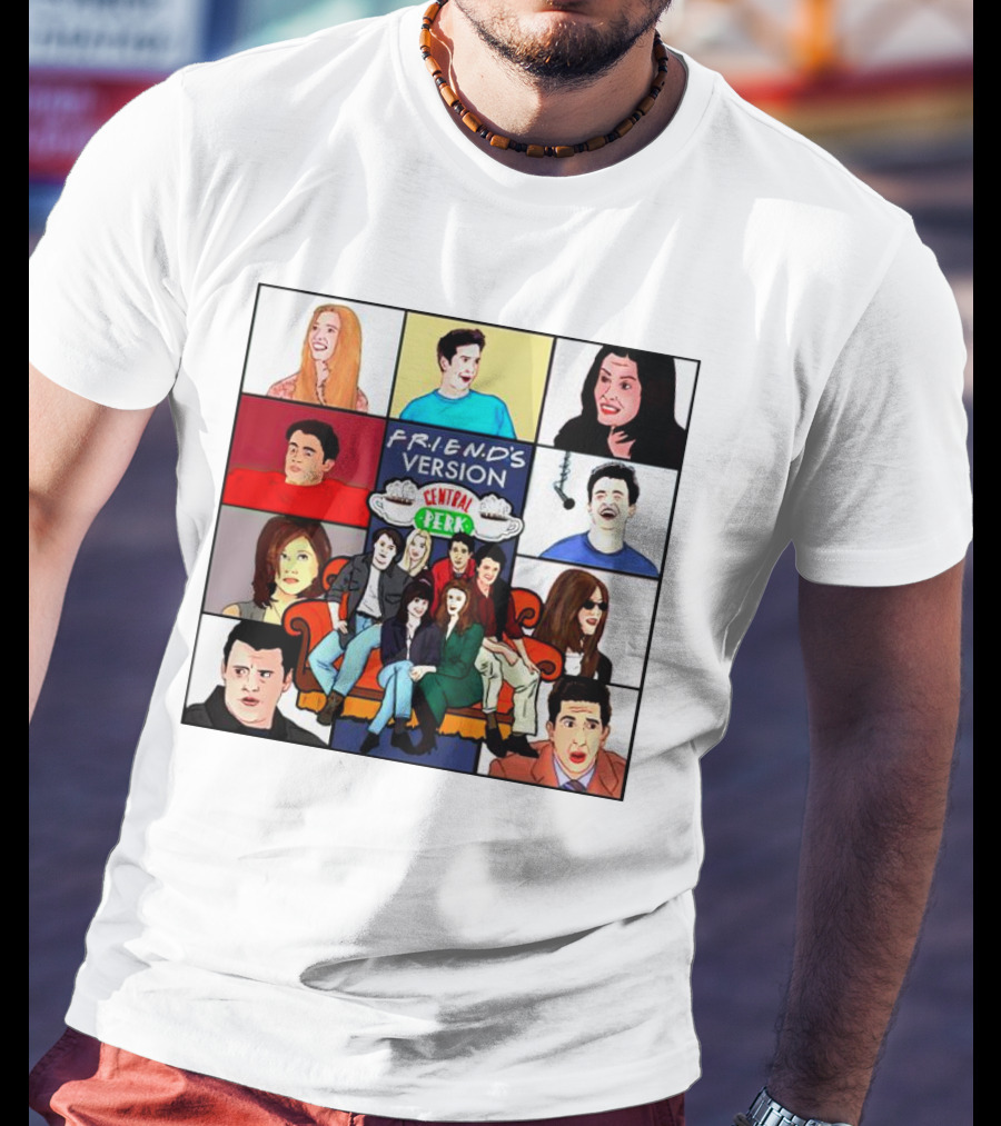 FRIEND'S Version Central Perk Iconic Characters Collage T-Shirt