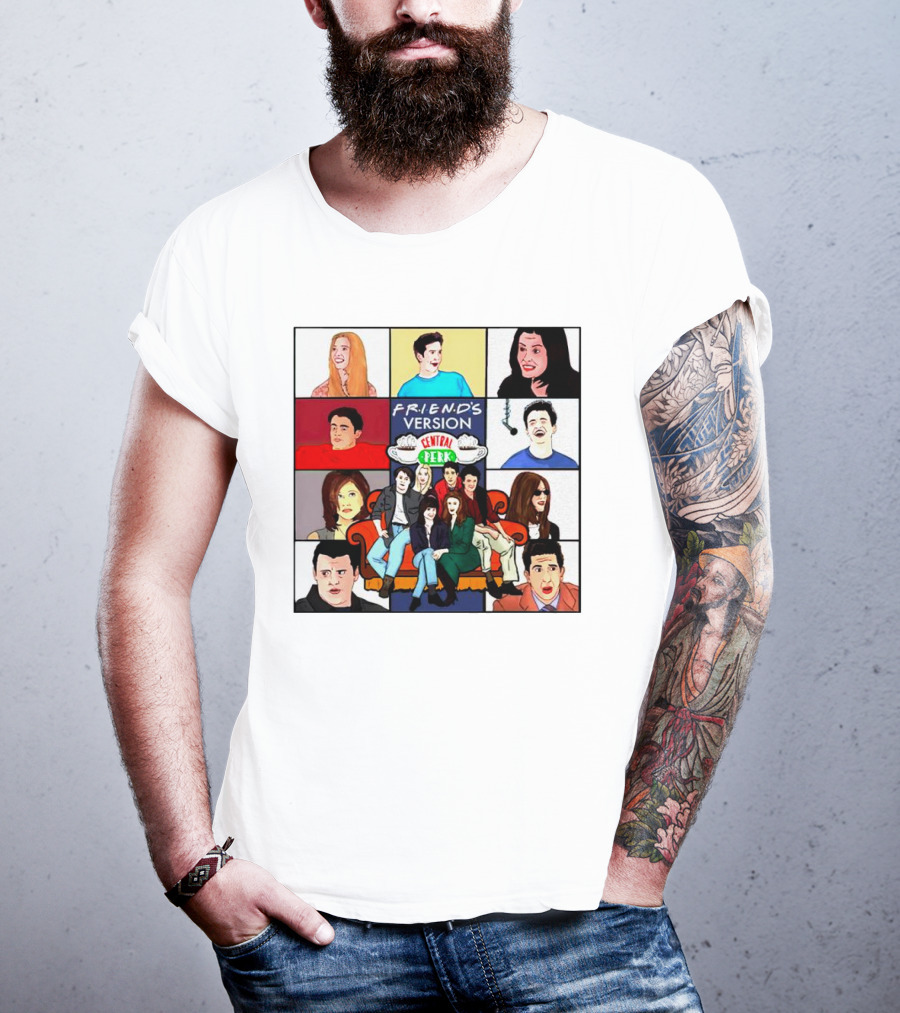 FRIEND'S Version Central Perk Iconic Characters Collage T-Shirt