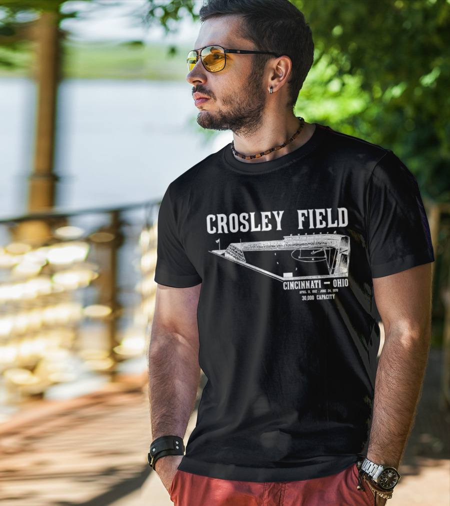 Crosley Field Cincinnati Ohio April 11 1912 June 24 1970 30000 Capacity T-Shirt