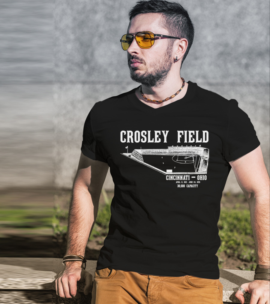 Crosley Field Cincinnati Ohio April 11 1912 June 24 1970 30000 Capacity T-Shirt