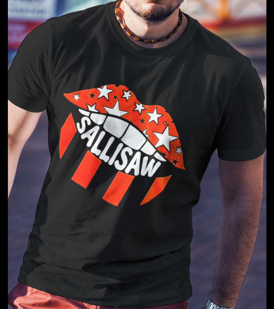 Sallisaw Lips Stars And Stripes Red White Black T-Shirt