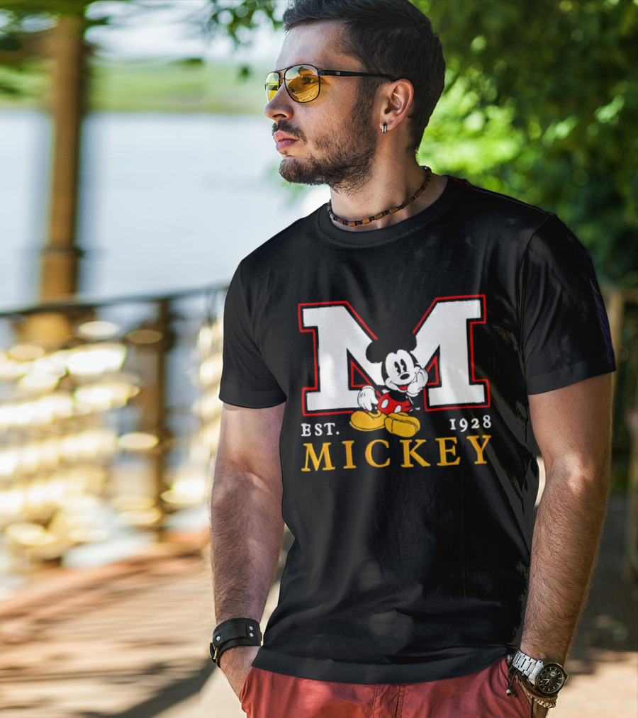 Disney Mickey Large M Logo Est 1928 Relaxed T-Shirt