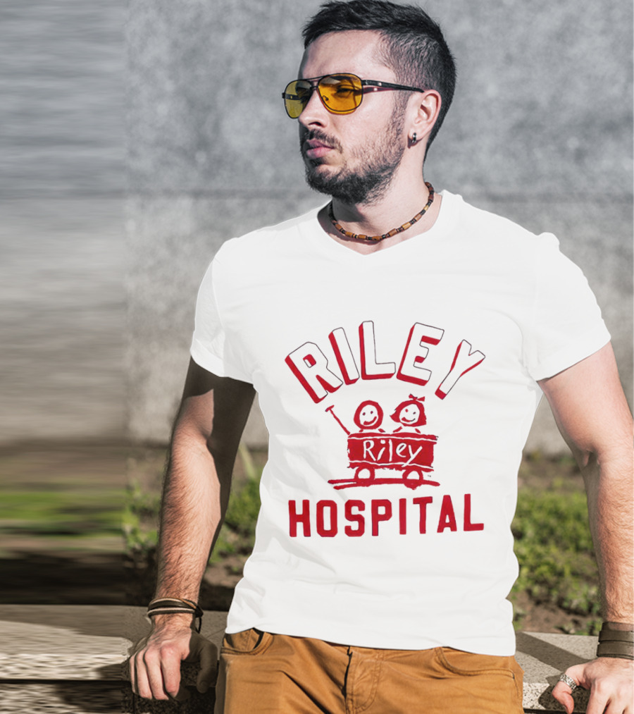 Riley Hospital Wagon Smiley Faces Arch T-Shirt