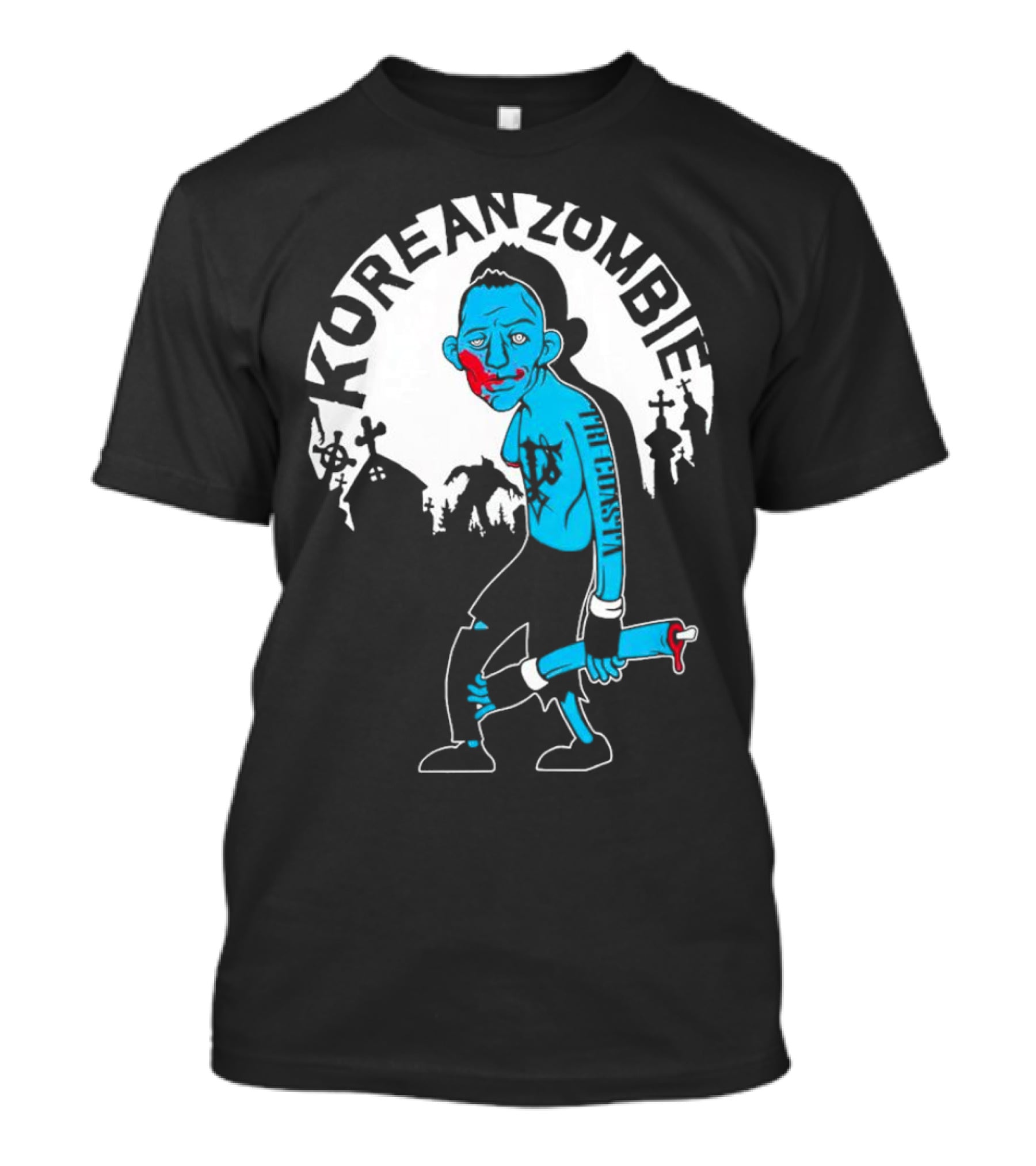 Tri-Coasta Korean Zombie Fighter With Cemetery Background T-Shirt
