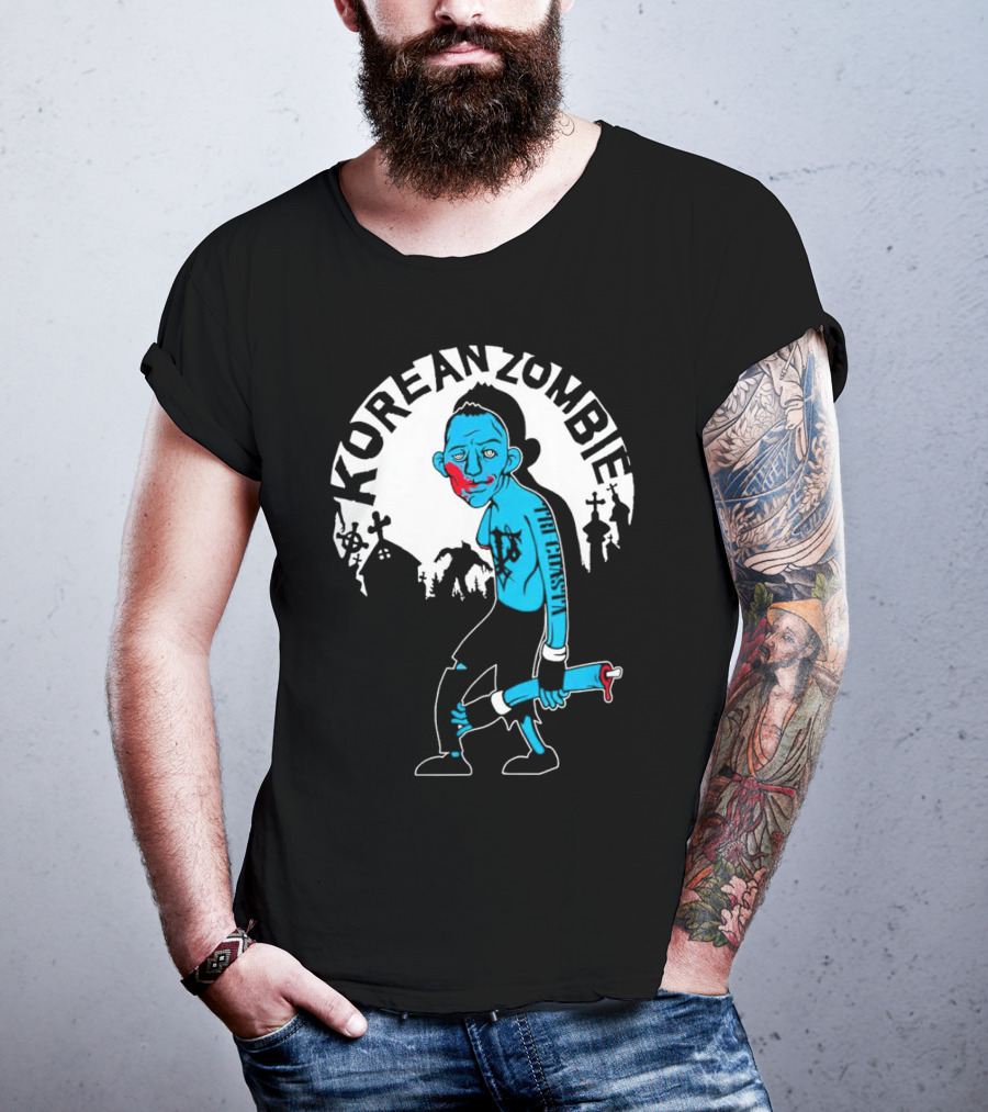 Tri-Coasta Korean Zombie Fighter With Cemetery Background T-Shirt