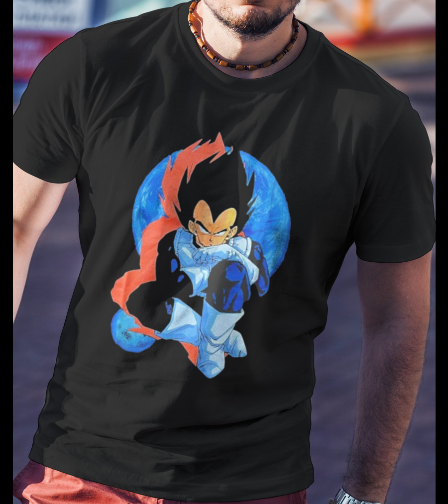 Vegeta Jobber Saiyan Warrior Anime Character Sitting Pose Dragon Ball Z T-Shirt