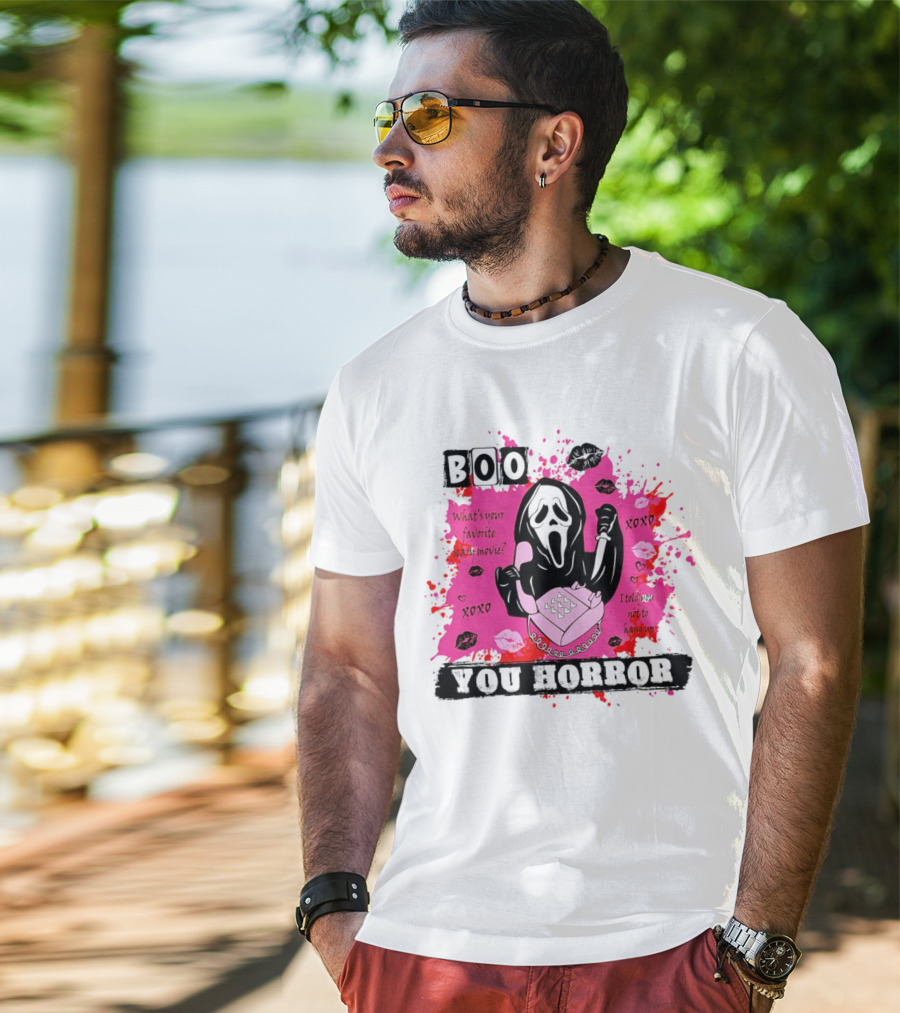 Boo You Horror Ghostface What's Your Favorite Scary Movie XOXO I Told You Not To Hang Up Halloween T-Shirt