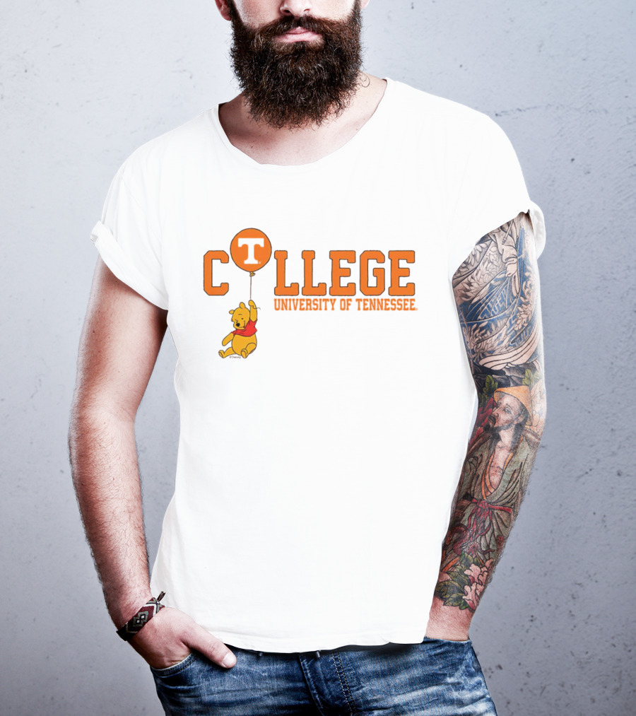 Tennessee Volunteers University Of Tennessee Pooh College Balloon T-Shirt