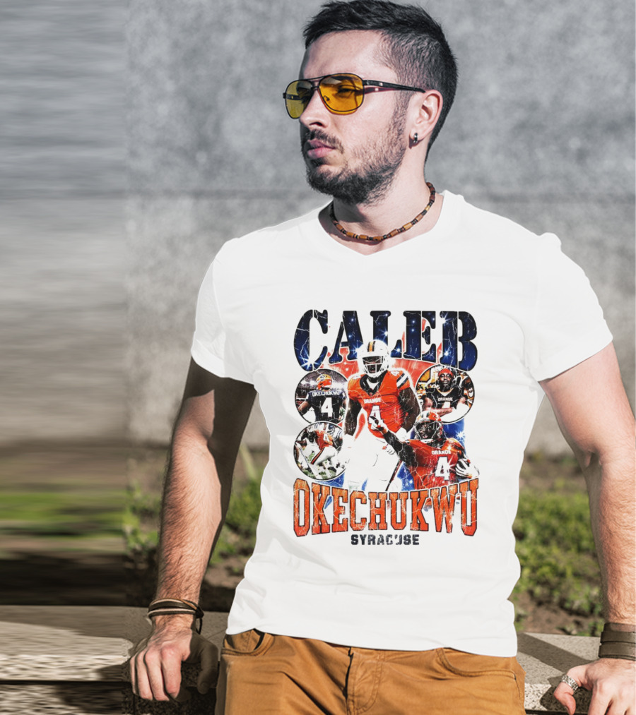 Caleb Okechukwu Syracuse Orange Football Vintage 4 T-Shirt