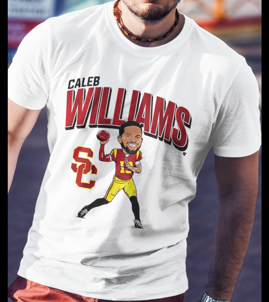 Caleb Williams USC Trojans Football Caricature With SC T-Shirt
