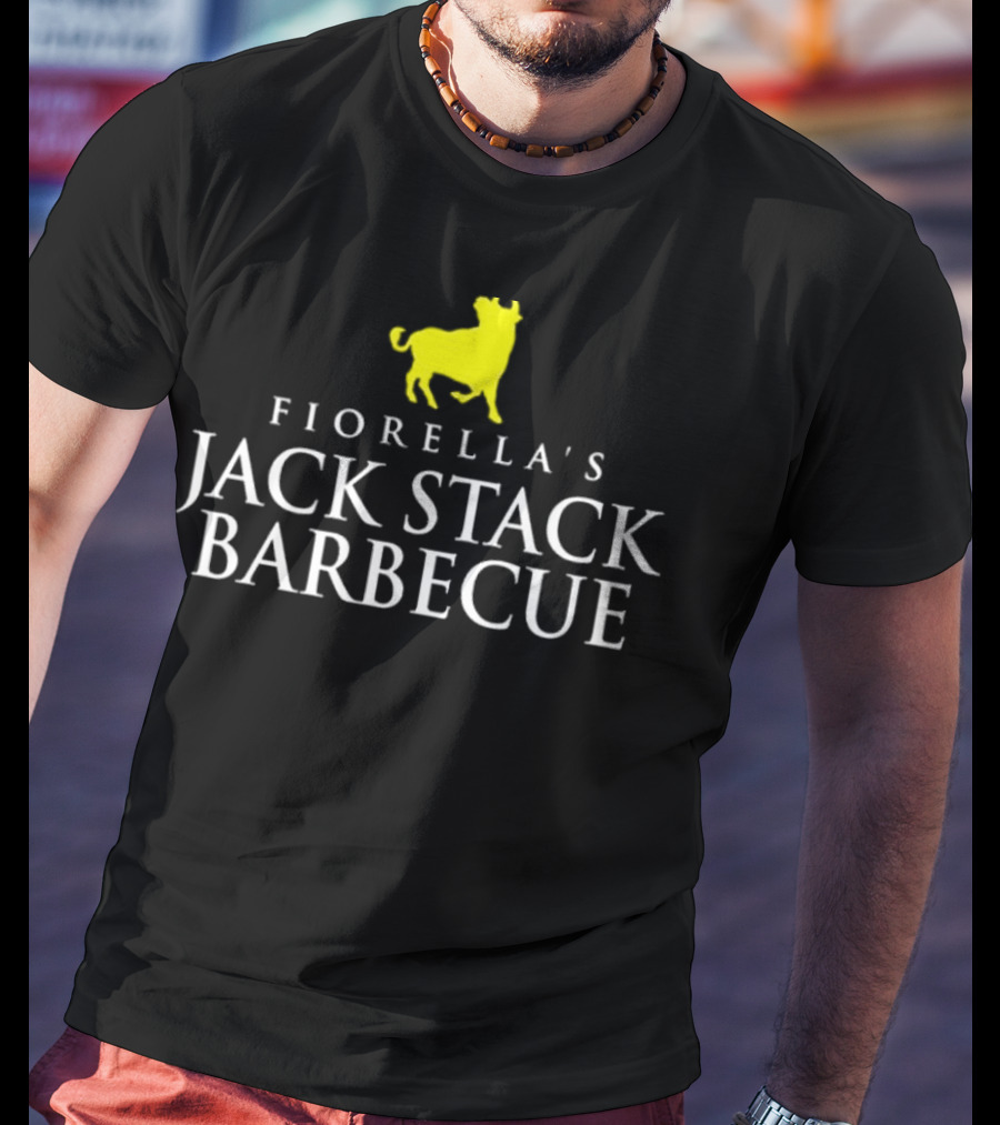 Fiorella's Jack Stack Barbecue Logo With Yellow Bull T-Shirt