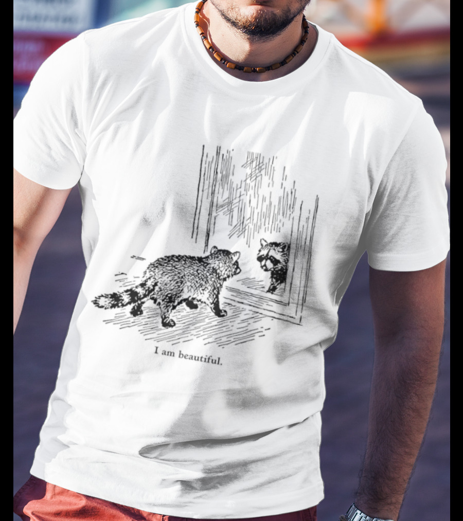 Raccoon Reflection I Am Beautiful T-Shirt