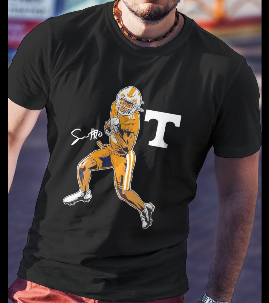 Squirrel White Tennessee Volunteers Football Superstar Pose T-Shirt