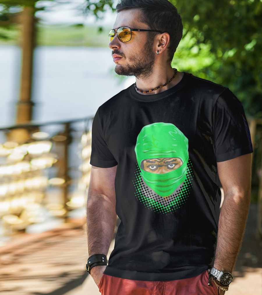 Bucky Irving Green Mask Oregon Ducks Vintage T-Shirt