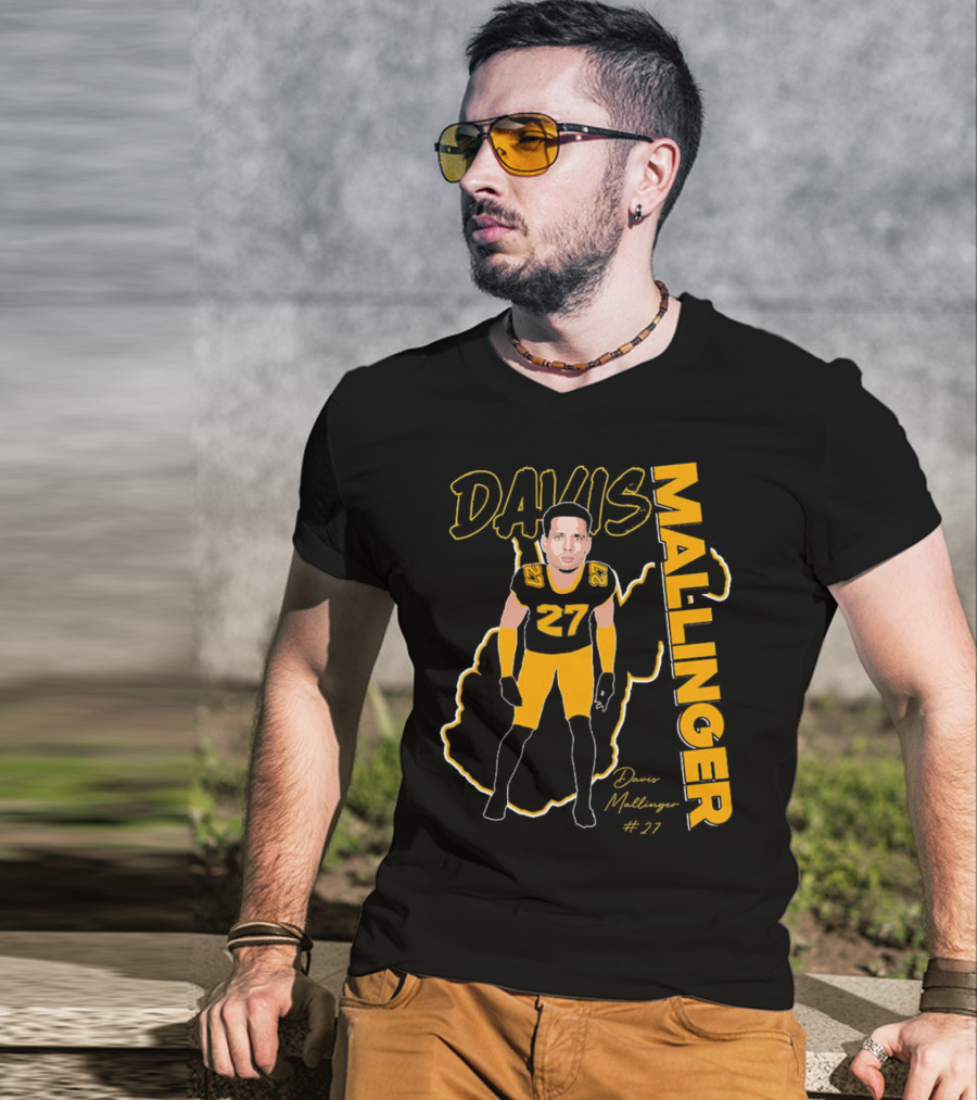 Davis Mallinger West Virginia #27 Football Signature T-Shirt