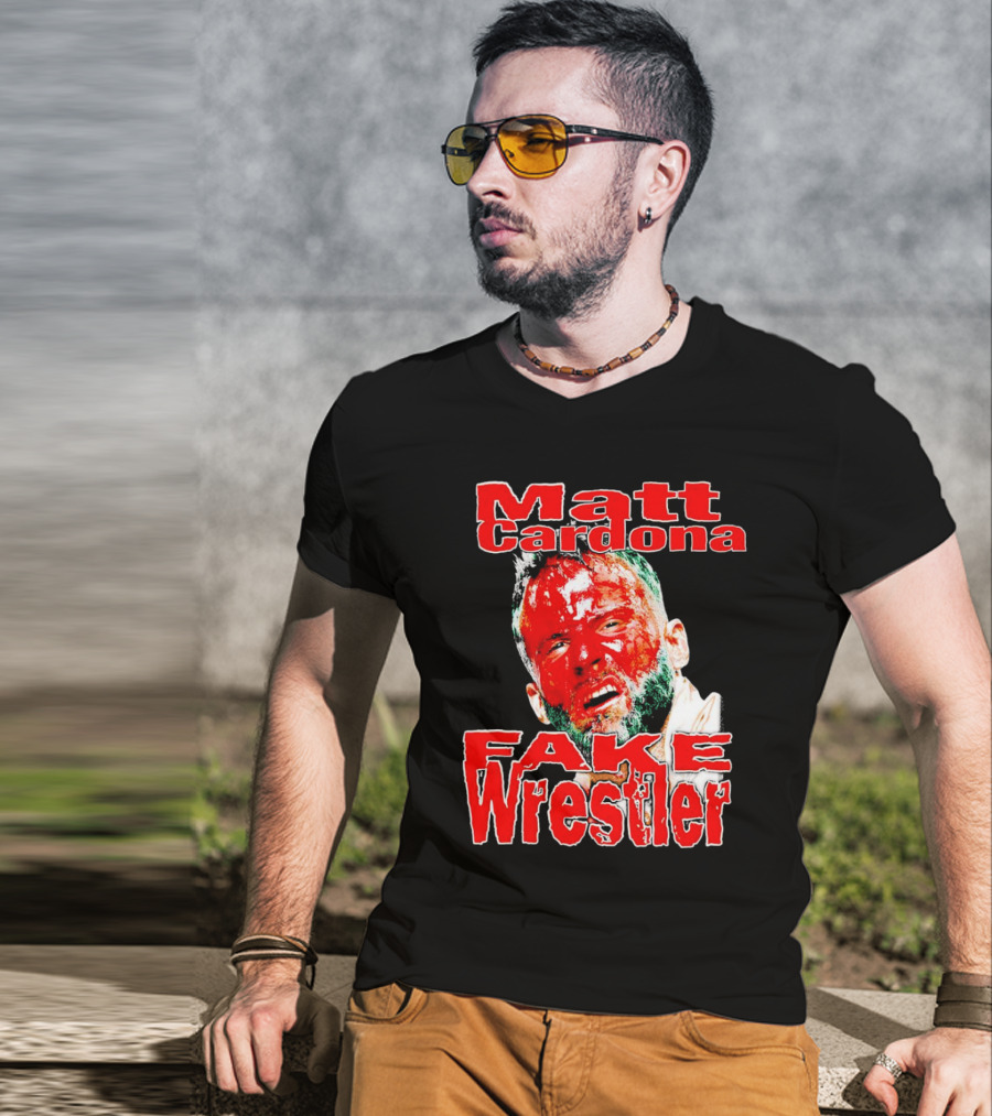Matt Cardona Bloodied Face Fake Wrestler T-Shirt