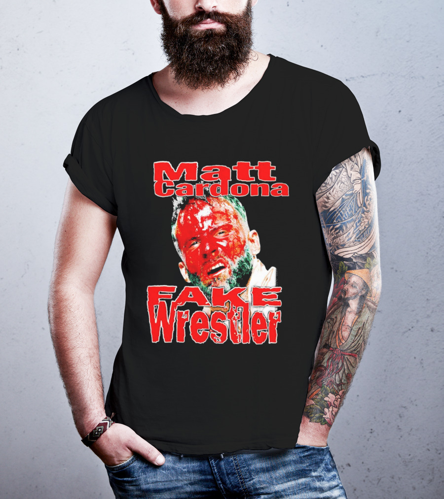Matt Cardona Bloodied Face Fake Wrestler T-Shirt