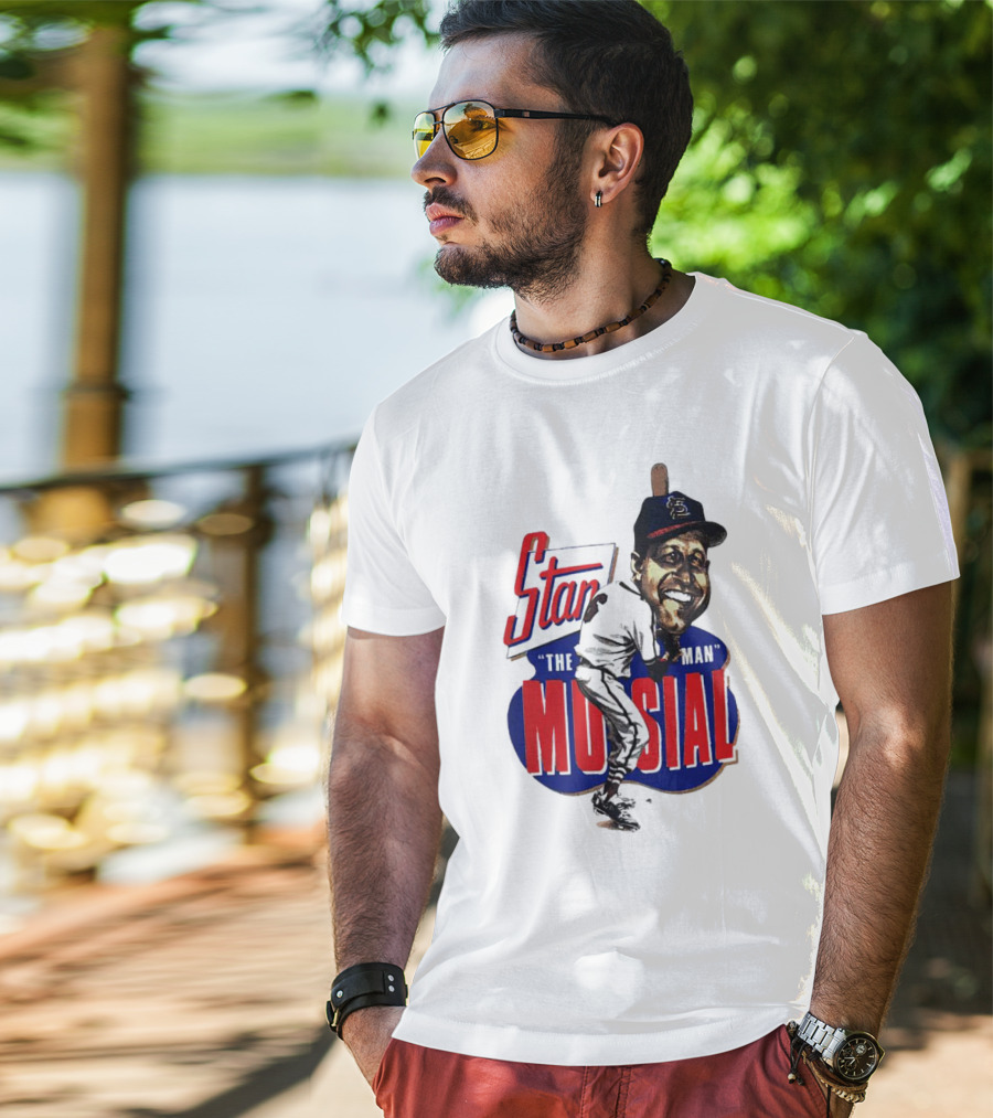 Stan Musial The Man St. Louis Cardinals Caricature T-Shirt