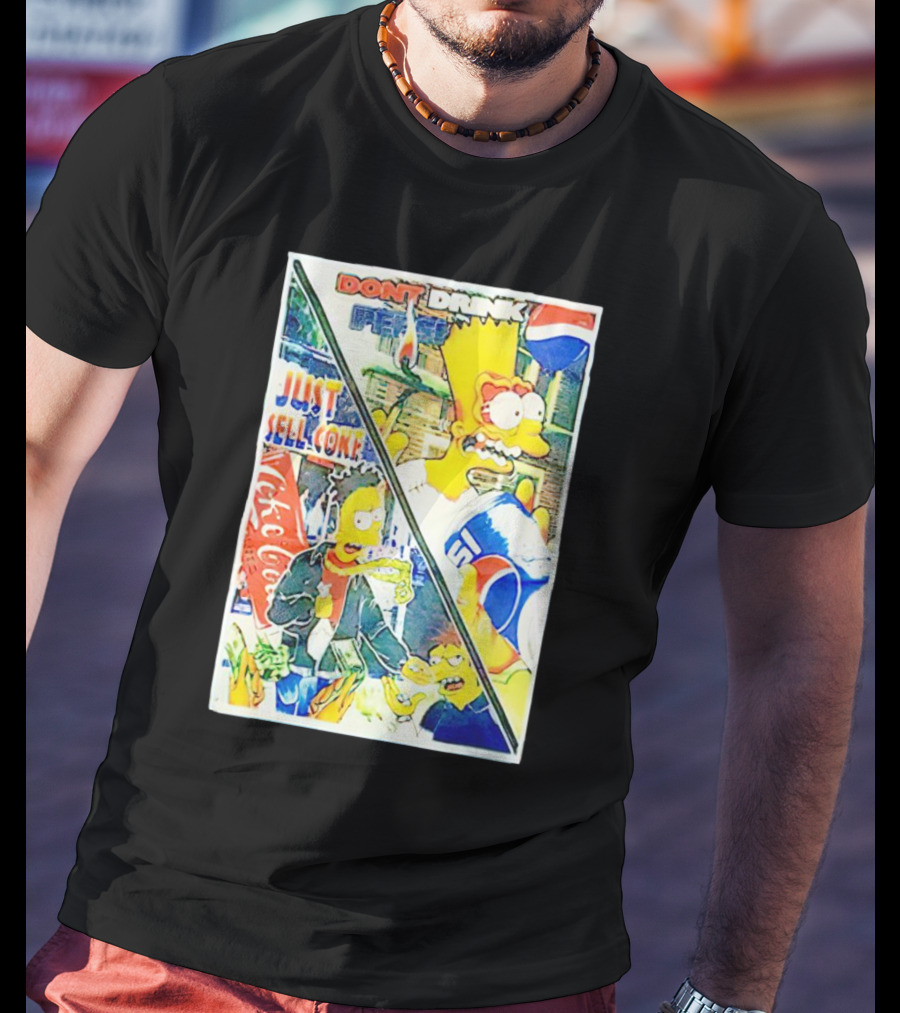 Bart Simpson Pepsi And Coke Parody Comic Panel T-Shirt