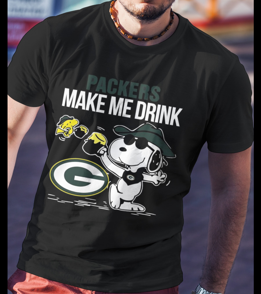 Packers Snoopy Make Me Drink Green Bay T-Shirt